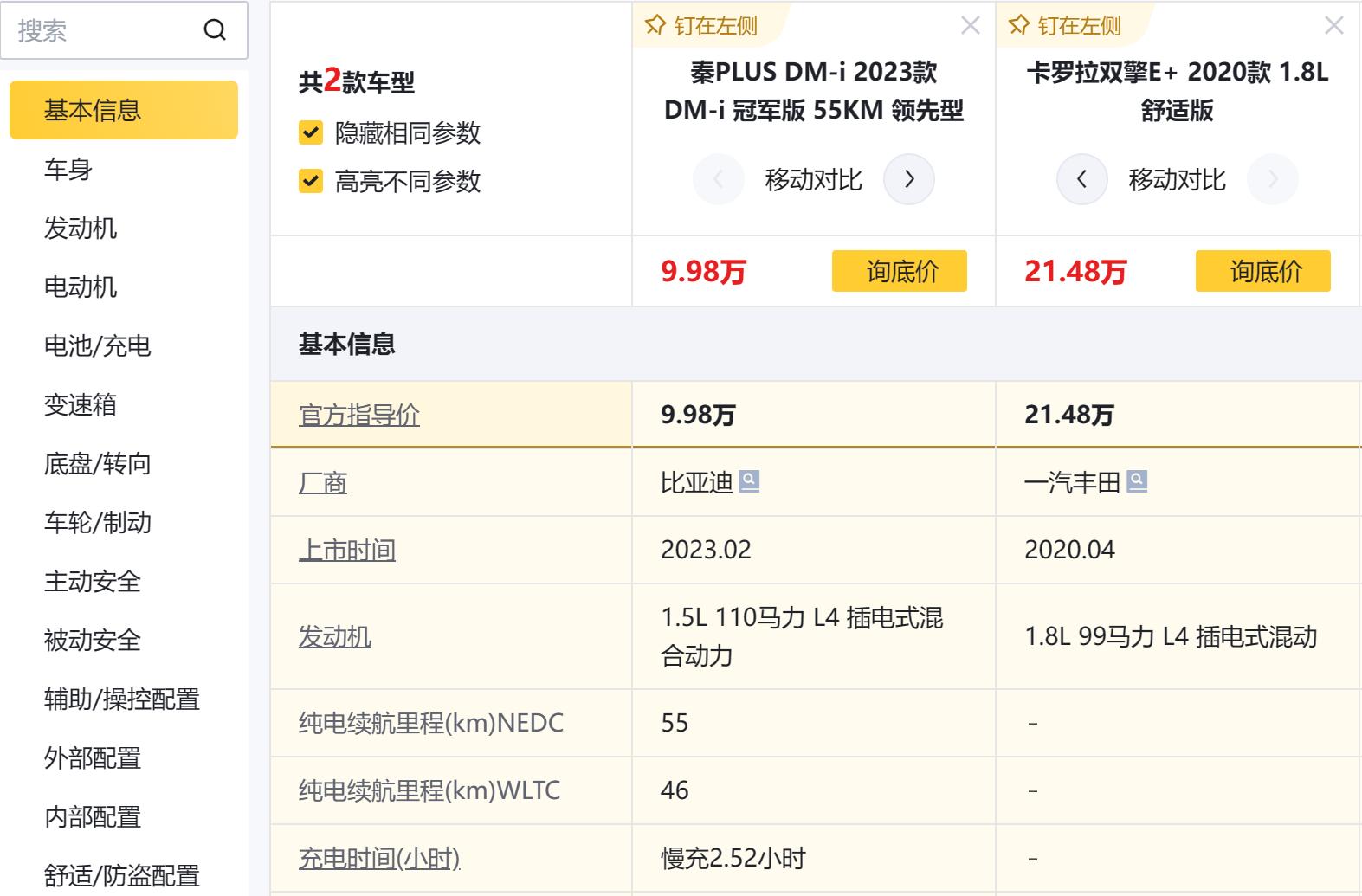 秦plusdmi冠军版和丰田双擎怎么选,秦plusdmi选双擎还纯电