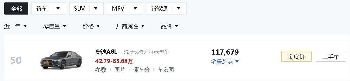 奥迪a6l3.0t官宣,奥迪A6L车型6缸