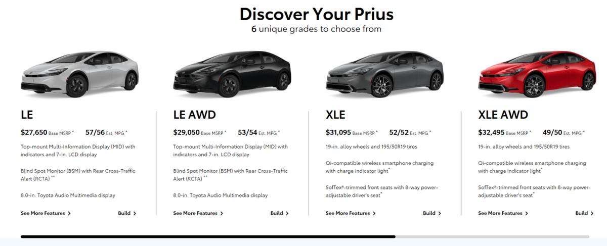 丰田普锐斯2023款海外版实车,丰田普锐斯外观改装