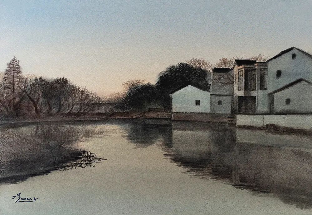 阿文绘画工作室,阿文流体画荷花