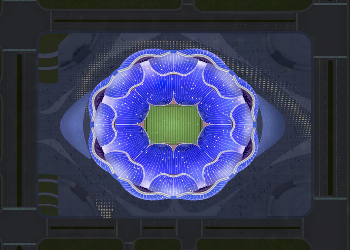 “荷花”！恒大新足球场露真容