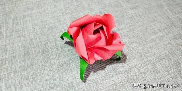 玫瑰花折纸教程图解千纸鹤,折纸玫瑰花花束的做法