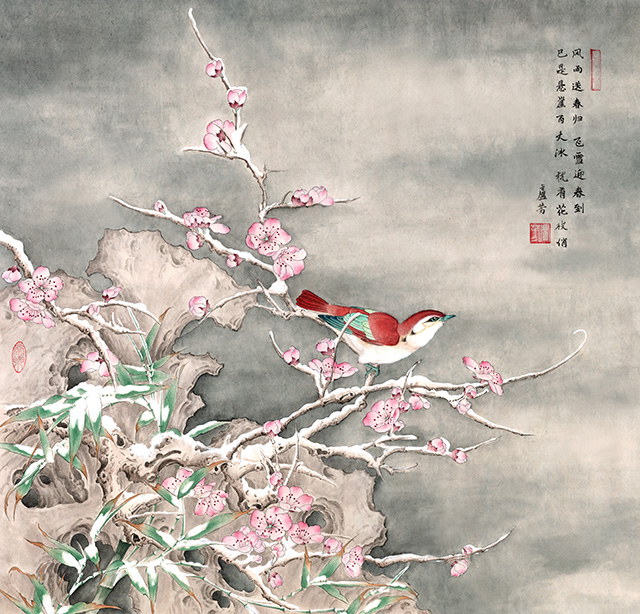 水仙花国画花鸟画图片欣赏,中国画花鸟画背景图片大全