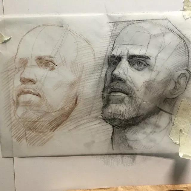 唯美风格素描画,妖娆的背影素描画