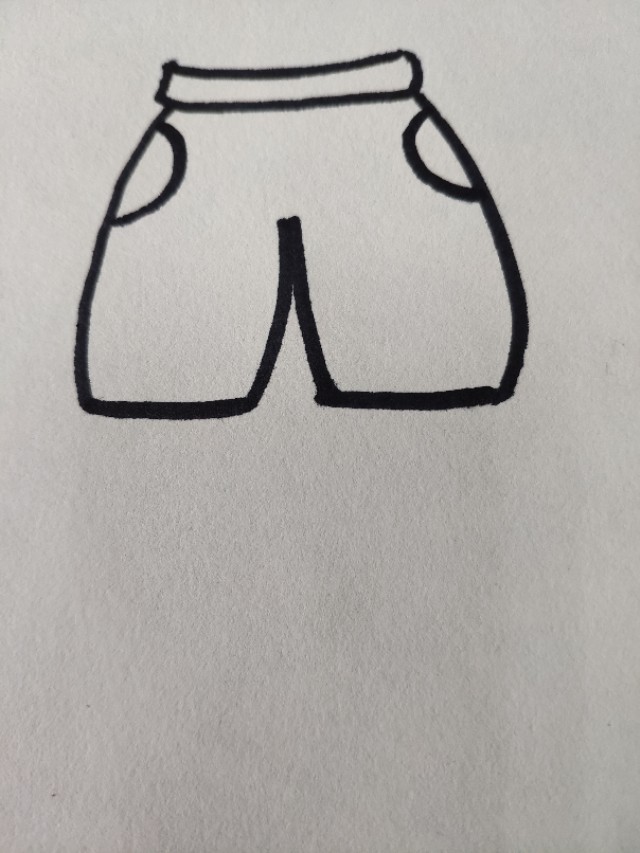 如何画短裤的简笔画步骤,短裤短袖简笔画