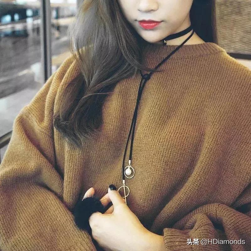适合女生戴的毛衣链,毛衣链高级感叠戴