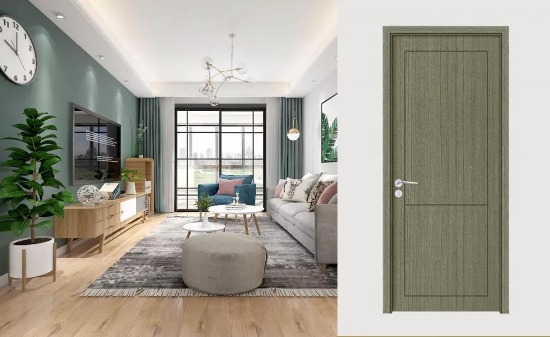 美爆整个夏天的家居流行色，用在木门上还真是好看啊