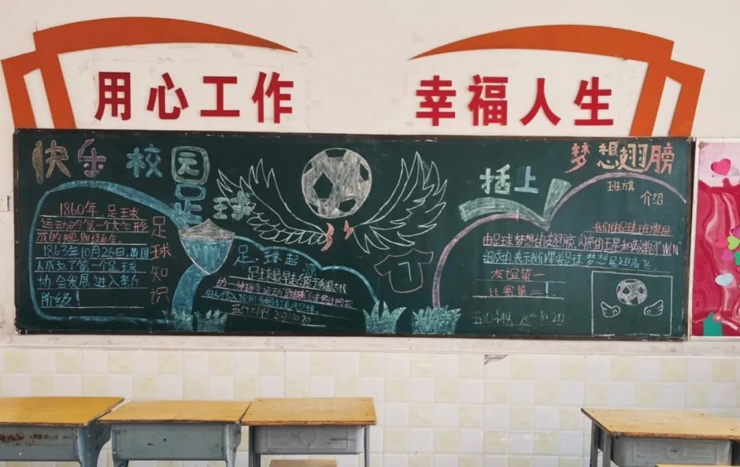 校园足球文化手抄报第1名,德育为先五育并举黑板报