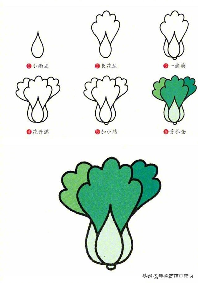 蔬菜怎么画又简单又好画,100种可爱蔬菜画法