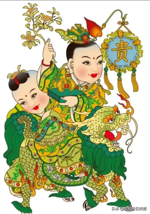 麒麟送子，瑞祥吉兆，早得贵子，旺财兴家，幸福安康，富贵长留