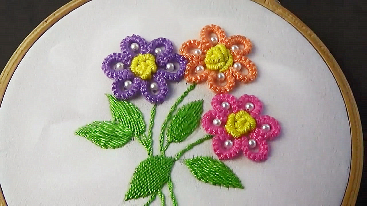 手推绣绣花新手入门教程,如何绣花简单又好学