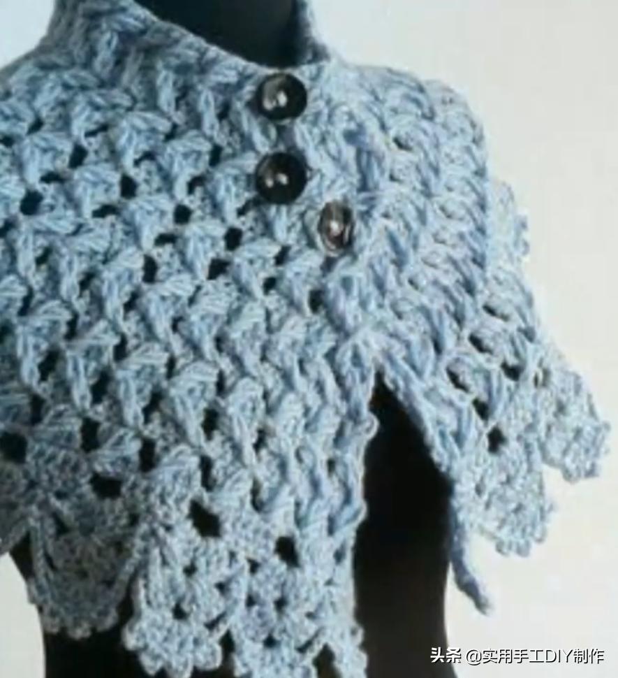 彩色蕾丝钩织披肩拼接花,晓夏手工钩编扇形花披肩