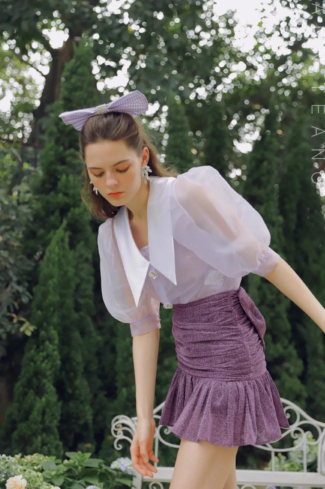 还在穿短袖吗,夏季法式泡泡袖怎么穿