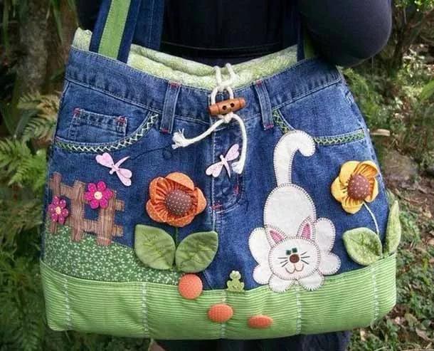 牛仔裤改包包做法大全简单,旧牛仔裤的超实用改造成品