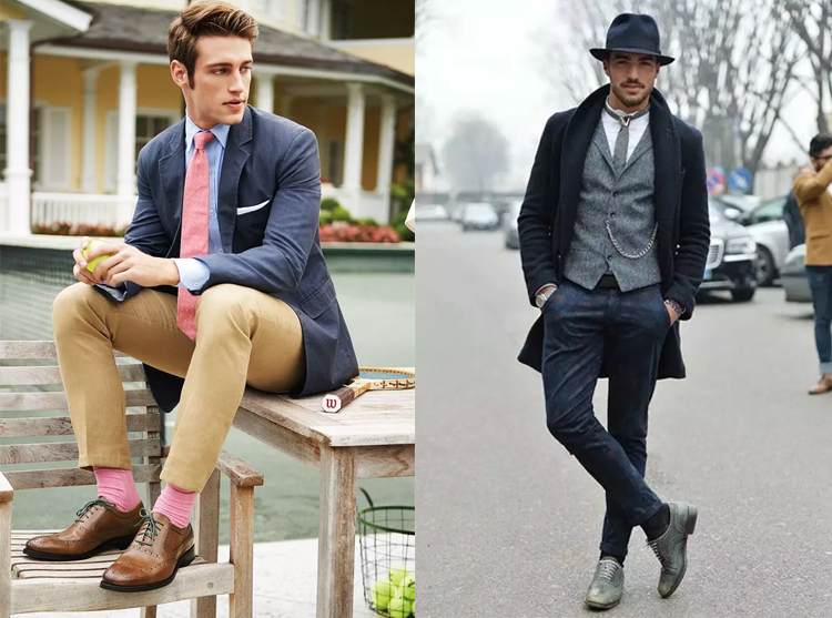 男士布洛克皮鞋穿搭,布洛克皮鞋高级穿搭