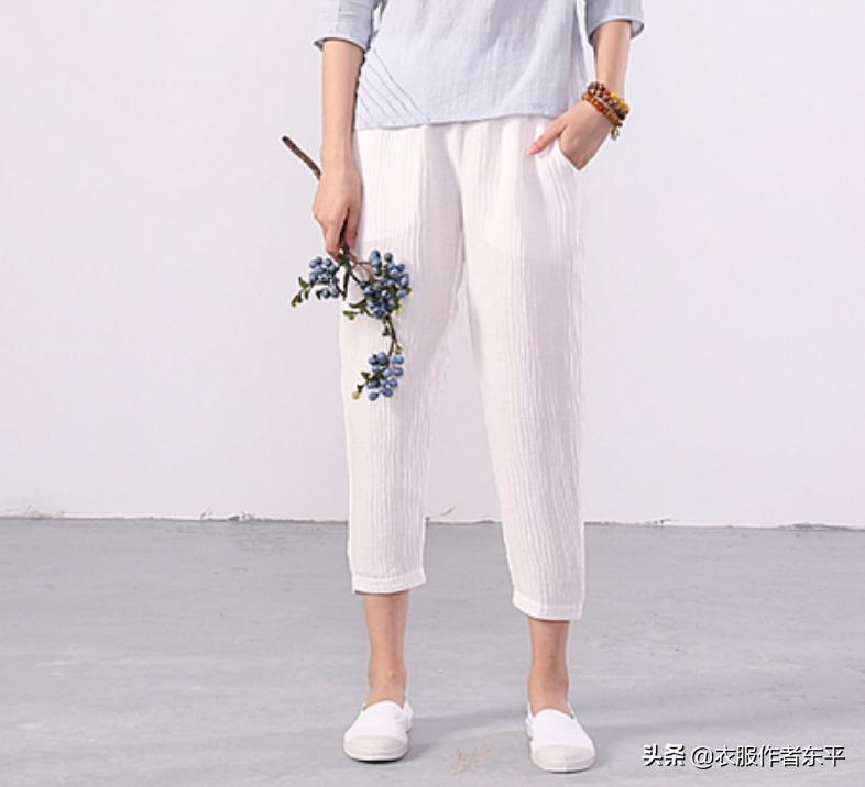 加厚加大码开腿裤裁剪法,女装小脚裤的裁剪教程