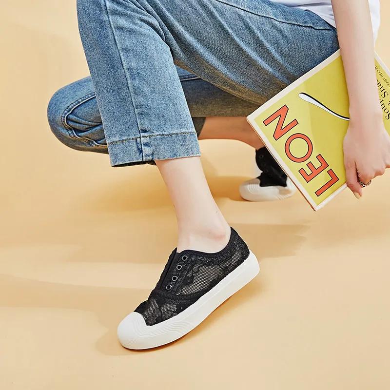 春款透气蕾丝懒人鞋,蕾丝亚麻懒人鞋