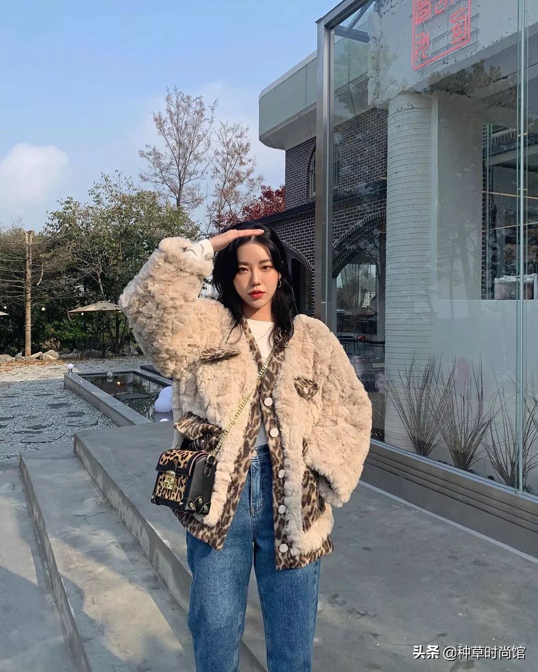 夹克直筒裤,夹克直筒裤穿搭