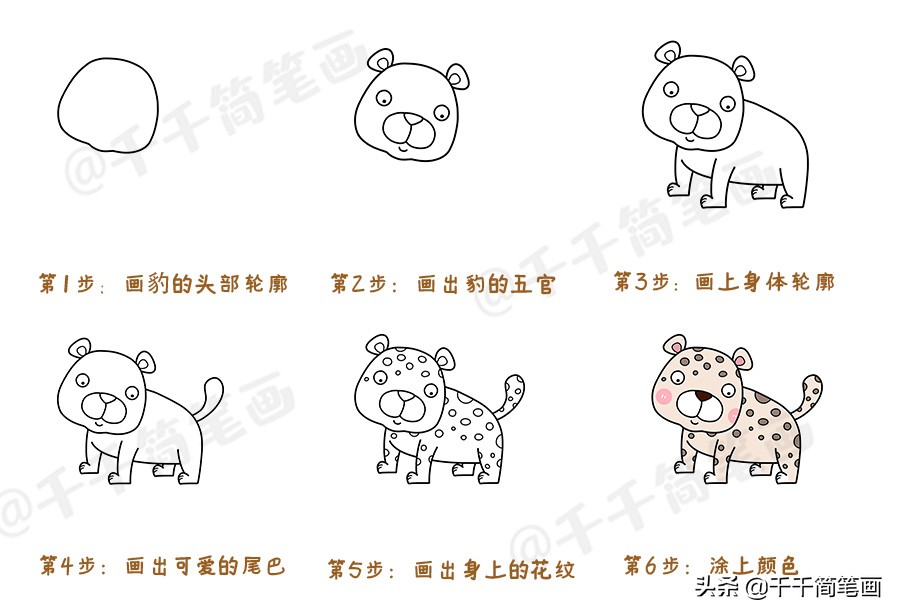 数字简笔画1到10创意画小动物,一个圆画小动物100种简笔画