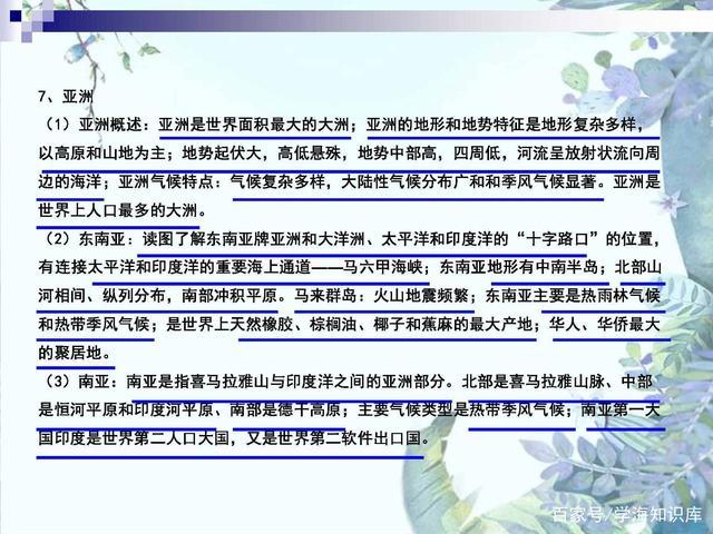 初一地理必考知识点电子版,初一地理期末总复习