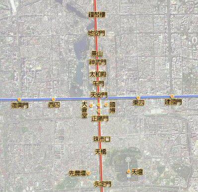 北京中轴线赏景最佳地点,北京中轴线和著名景点