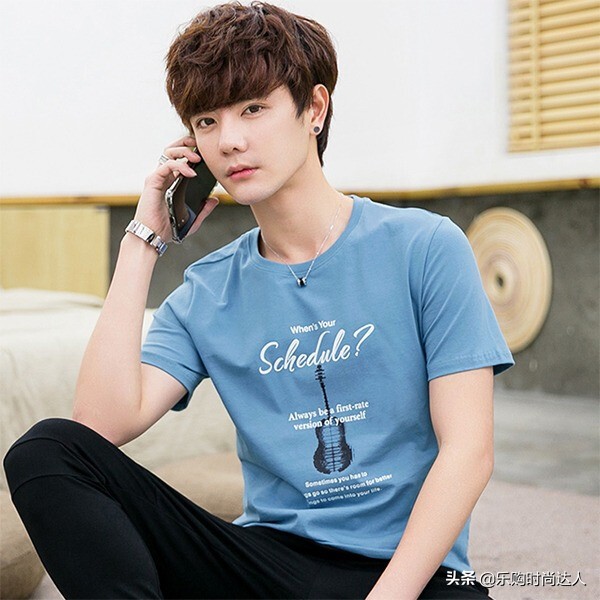 潮男短袖t恤潮流印字,潮男绿t恤短袖