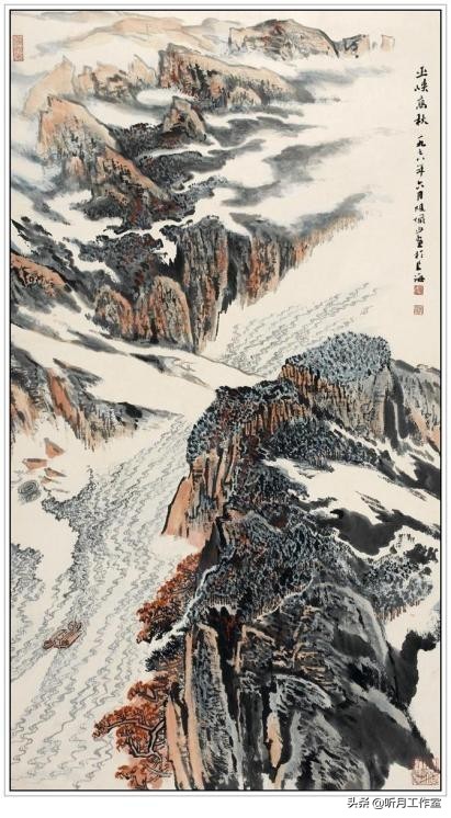 陆俨少山水画教学视频雁荡山写生,杨宝杰老师陆俨少大幅山水画鉴赏