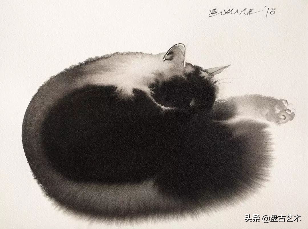 盘古文化艺术国画,盘古在宇宙中开天辟地国画