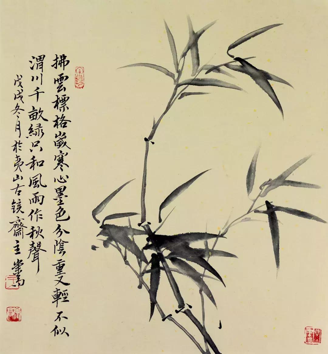 梅兰竹菊国画中的山石画法,梅兰竹菊国画写意教学视频