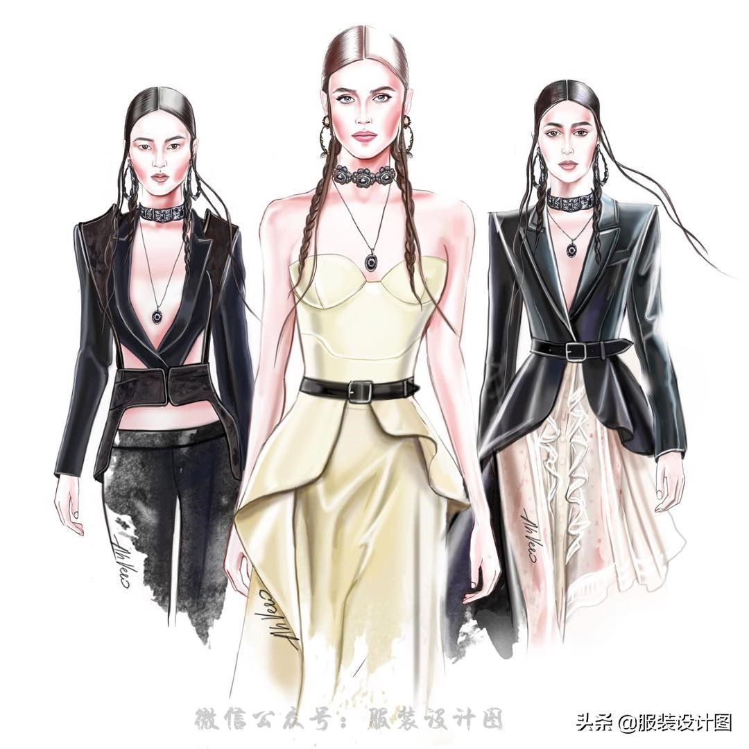 服装设计时装画教学procreate,procreate画服装设计图教程