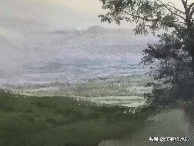 水彩画山风景入门,远山画法入门教程
