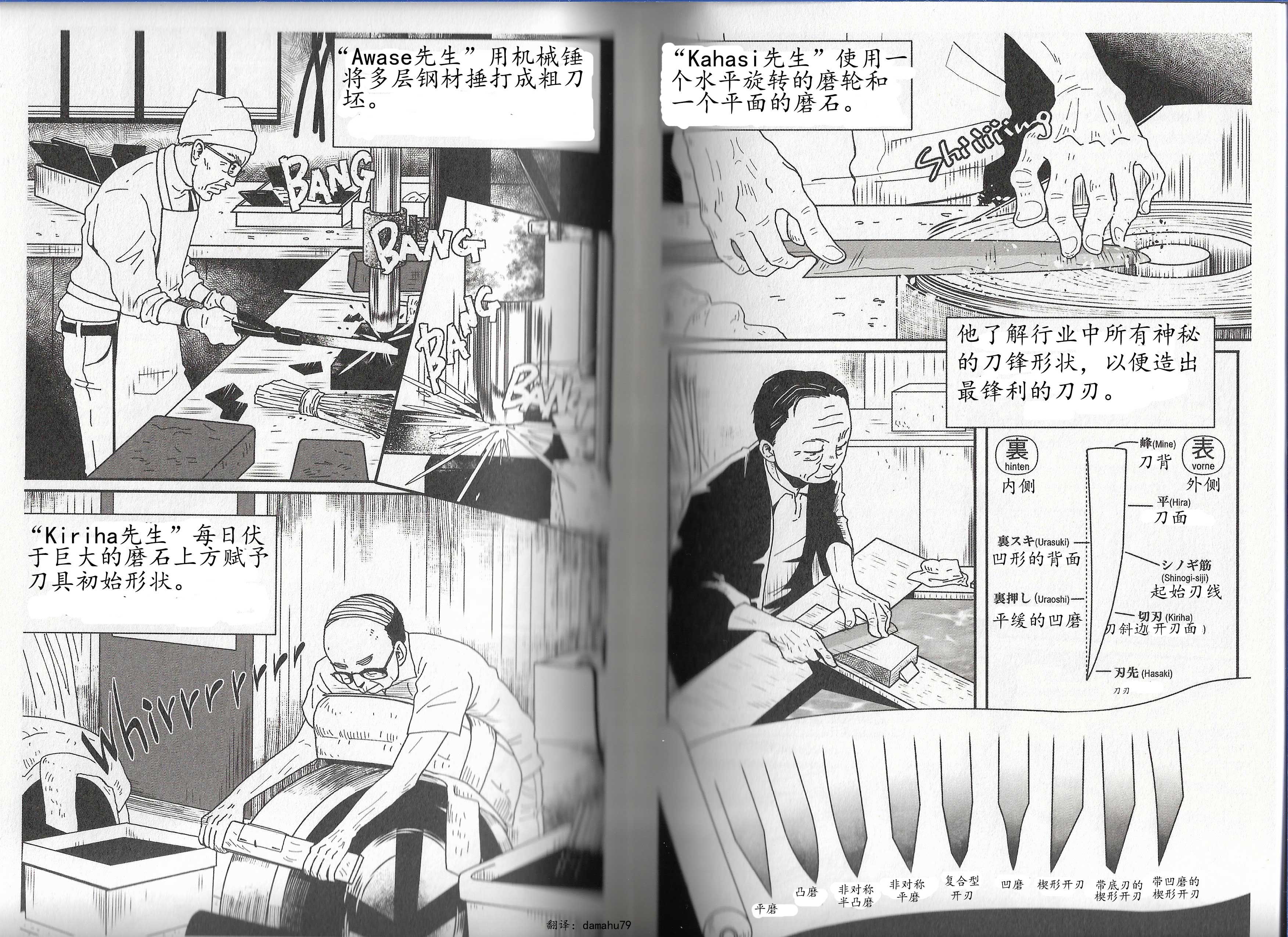 看漫画基础知识,学习日本厨刀知识
