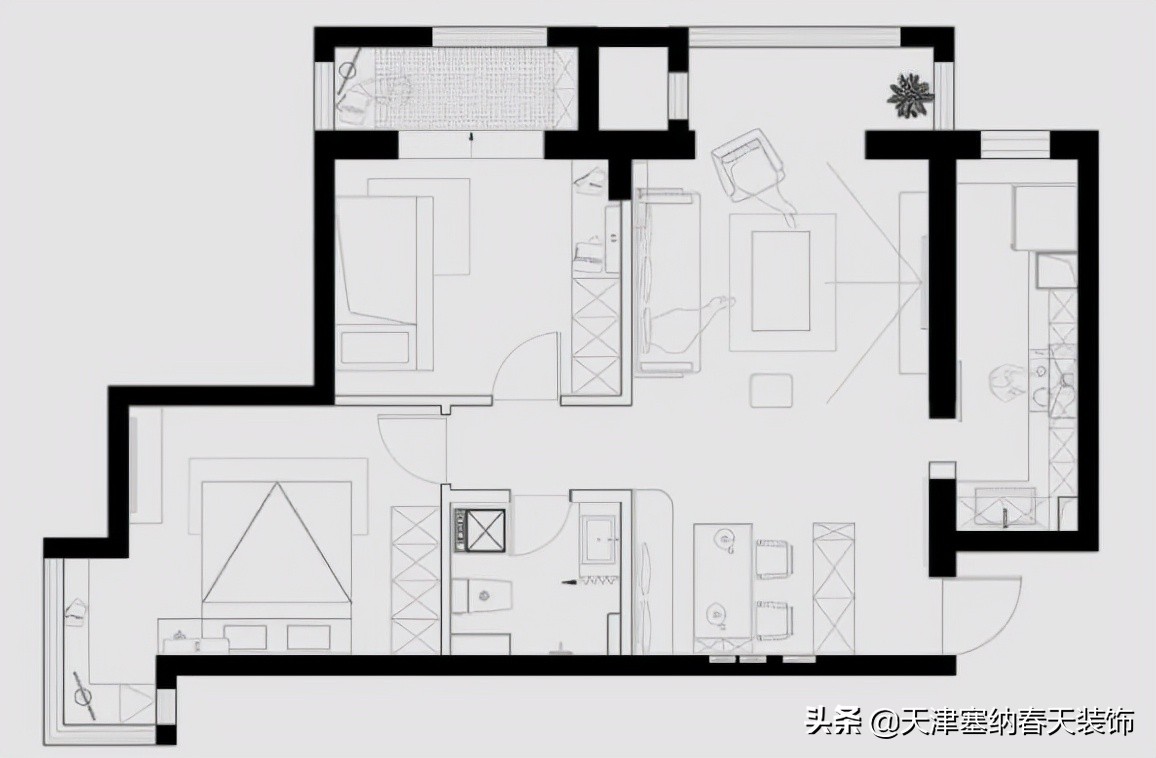 入户门正对餐厅隔断,进门就是客餐厅要不要做隔断