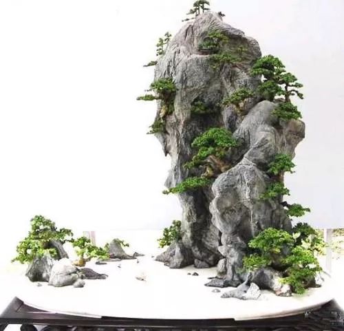 用根雕边角废料拼凑简单山水盆景,山水盆景制作基础方法入门