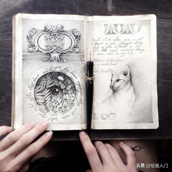 用铅笔画水墨人物画,用蘸水的笔画画图片