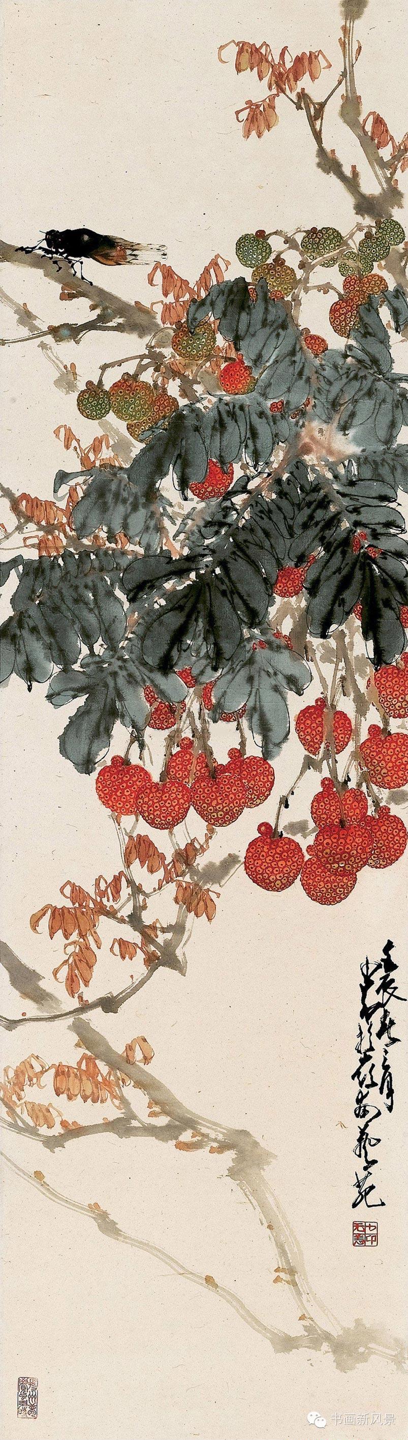 临岭南画派代表人物赵少昂笔意,赵少昂花鸟鱼虫作品