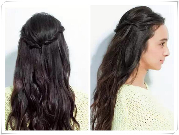 半披发编发教程减龄,可披可扎的中长编发