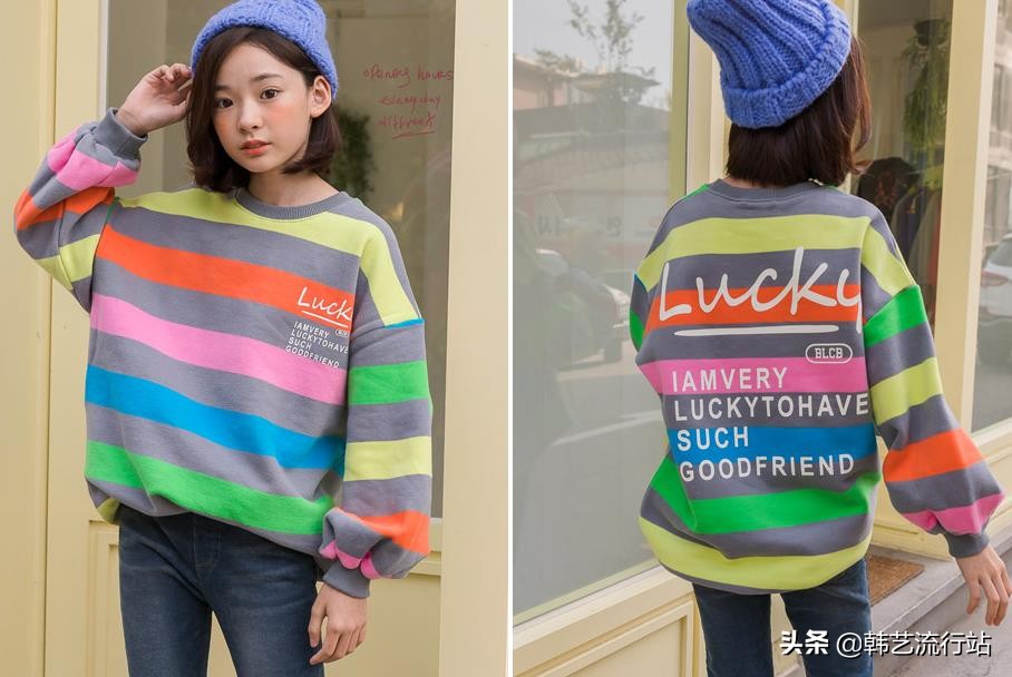 女童韩系风加绒连帽卫衣,2019秋女童流行卫衣