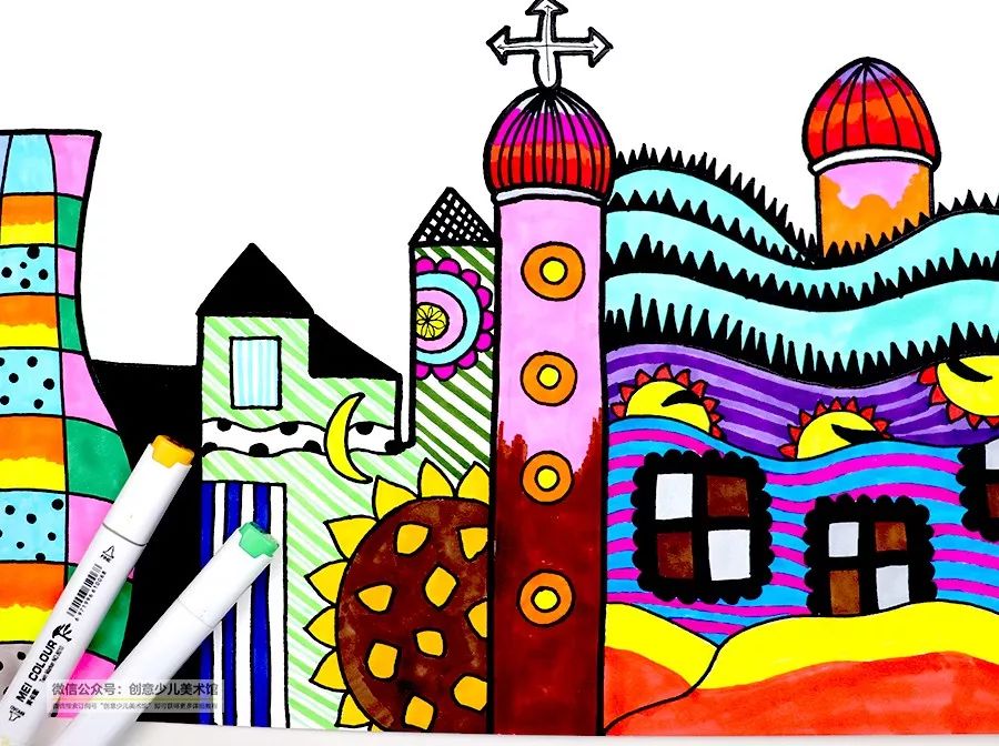 巴洛克风格城堡儿童画,沙漠城堡简笔画儿童画