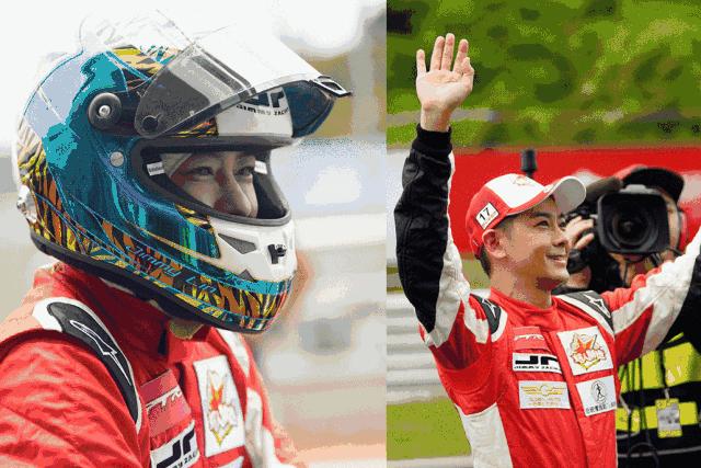 演艺圈里的职业赛车手,他是三个孩子的爸爸的英文怎么说