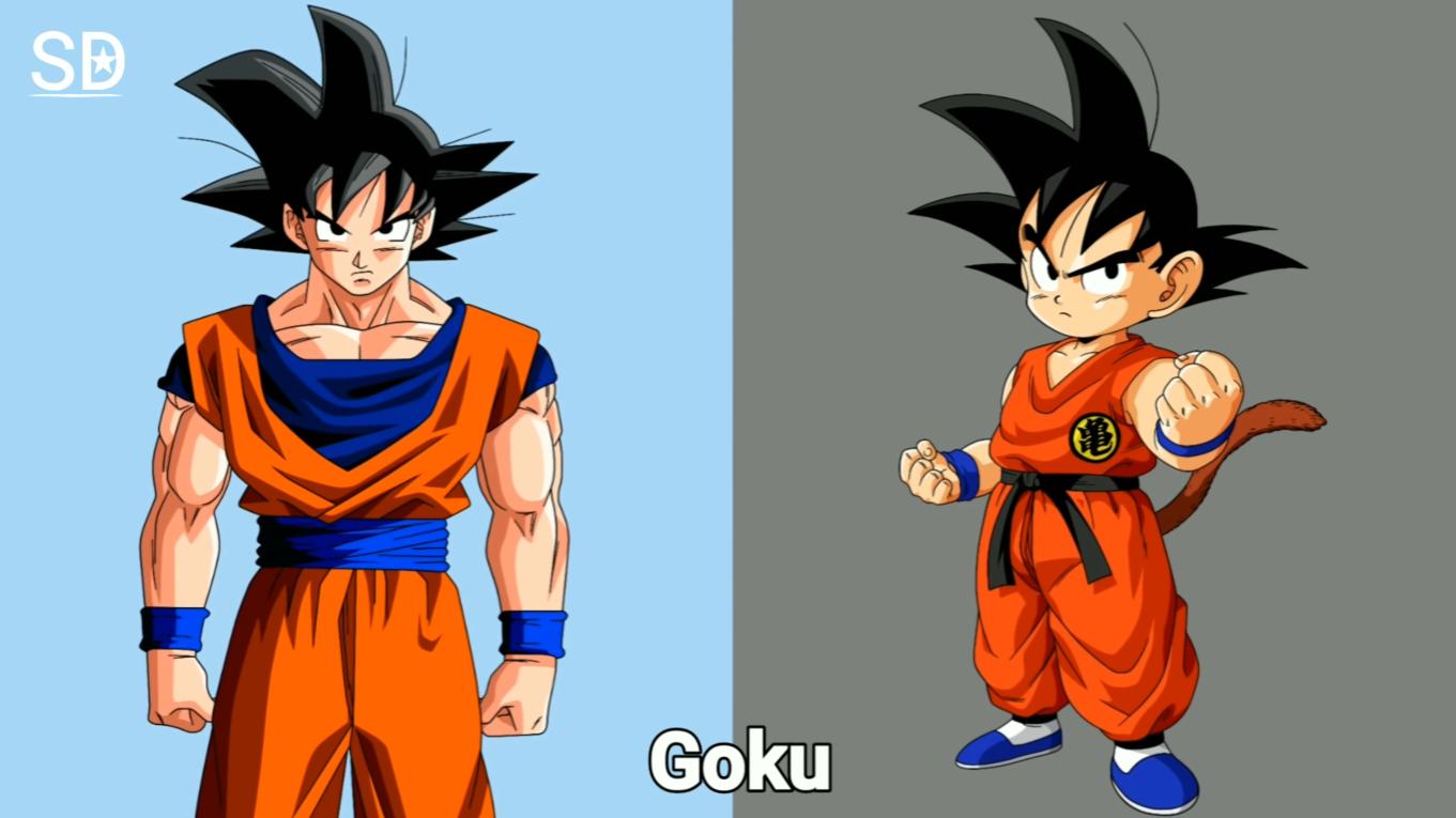 龙珠人物成年、童年对比图：萌娃悟空和悟饭！反派团个个是沙雕