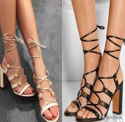 绑带高跟鞋和无带高跟鞋的区别,后拉链交叉绑带高跟鞋