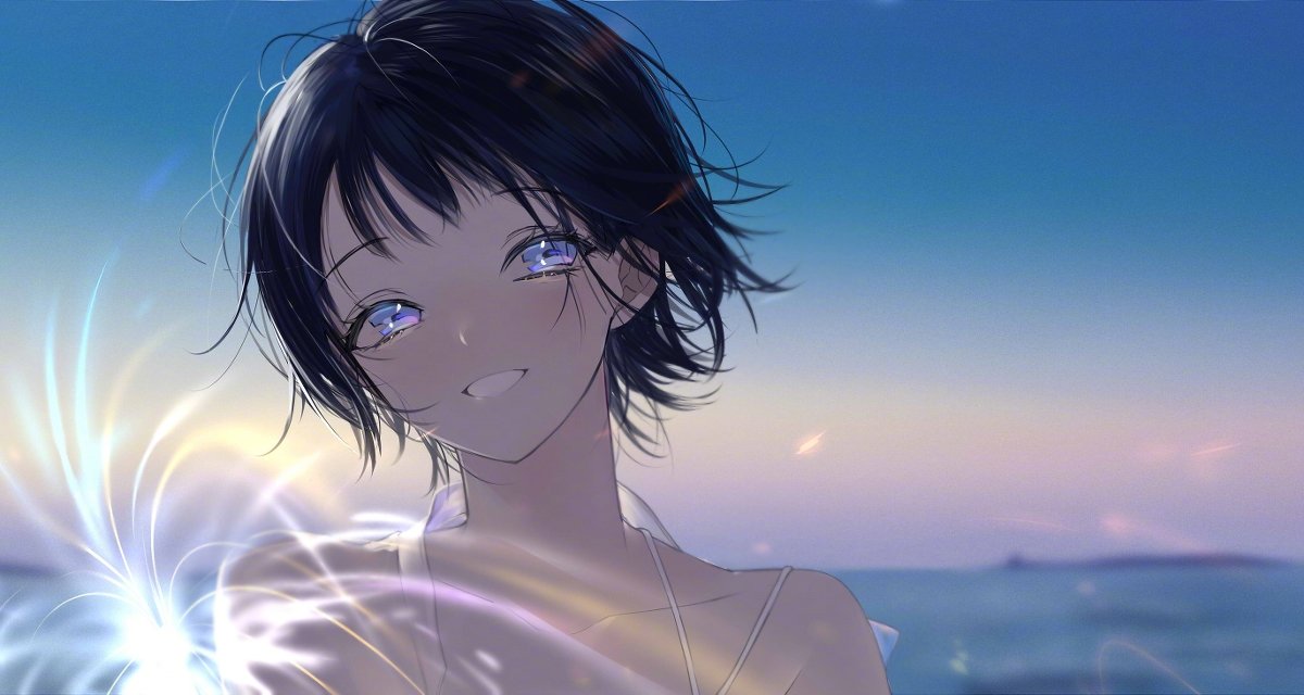 简单唯美的彩铅少女插画,插画深邃的眼睛怎么画