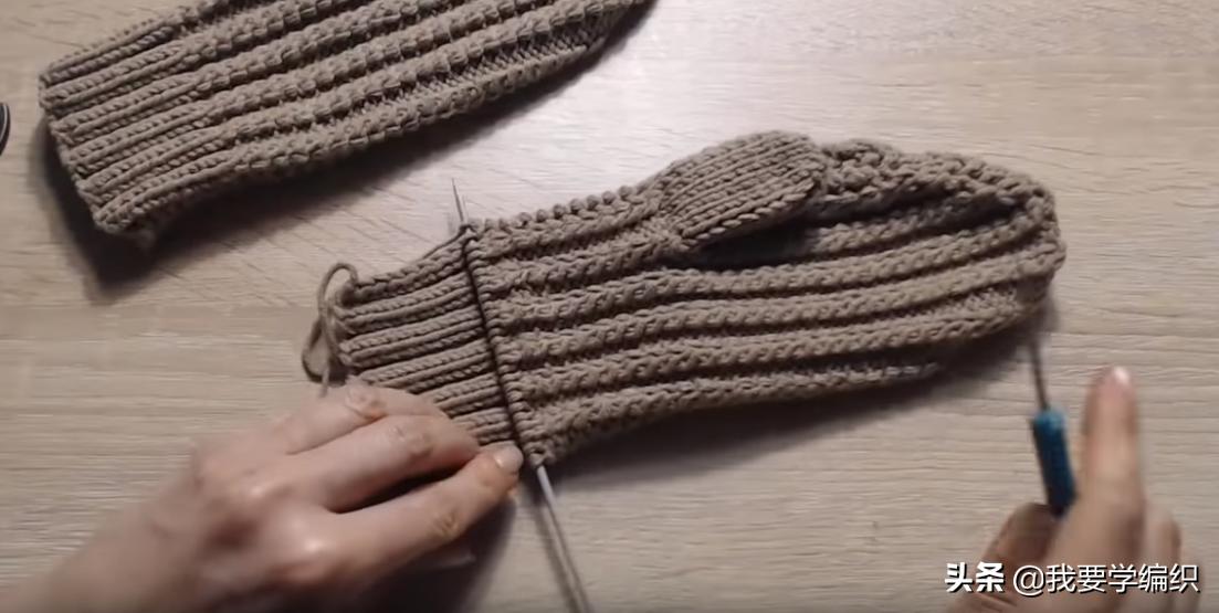 织半指手套的教程,织手套冬女款教程