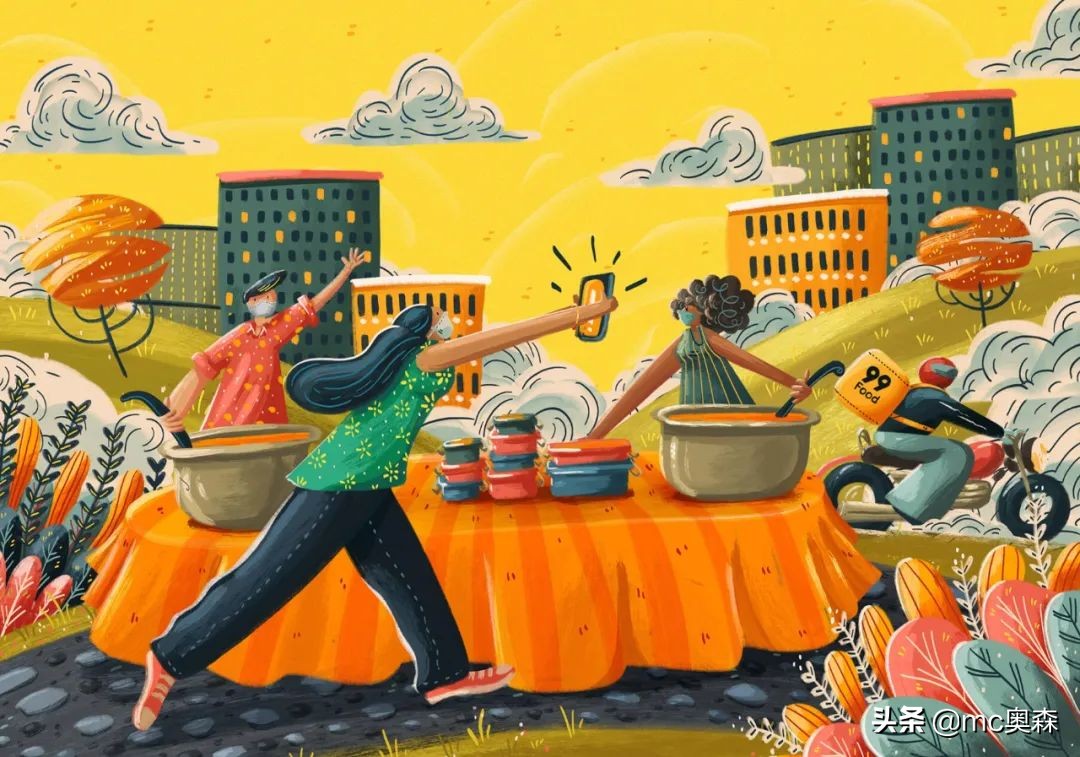 简单又能让人眼前一亮的插画配色,一组很有视觉震撼力的插画作品