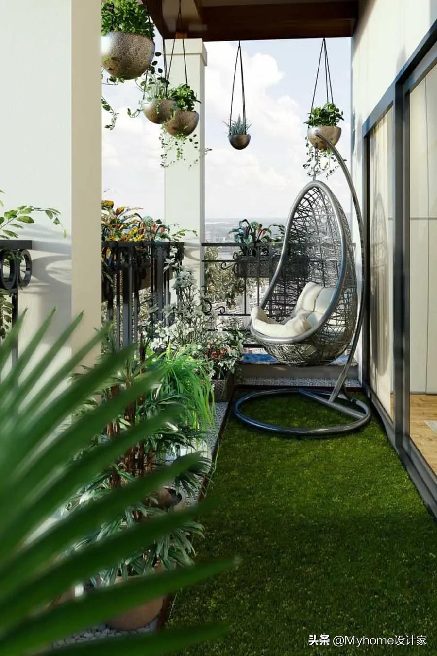设计师家高颜值阳台极简设计,不靠墙大阳台怎么设计
