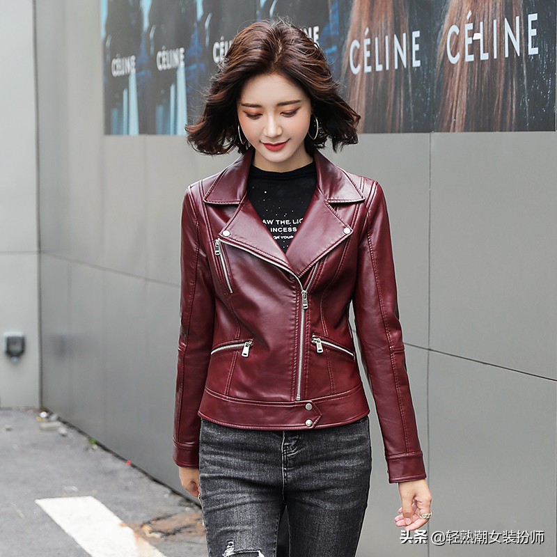 皮衣洋气外套搭配男生,时髦中长款皮衣外套怎么搭配好看