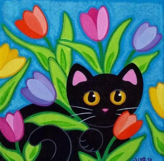 范画,动物创意水粉画教师范画8-10岁