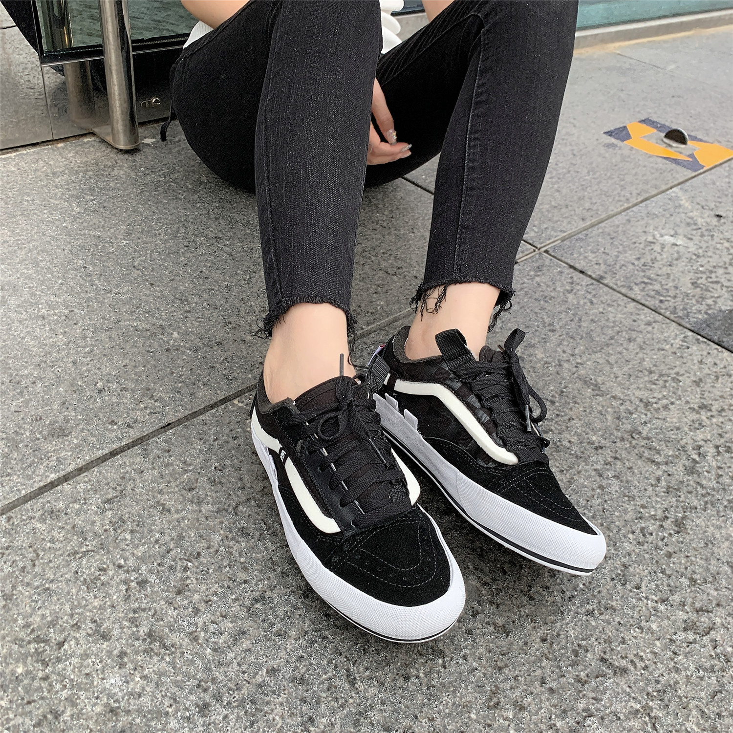 vans复古今秋回潮,vans解构绿色穿搭