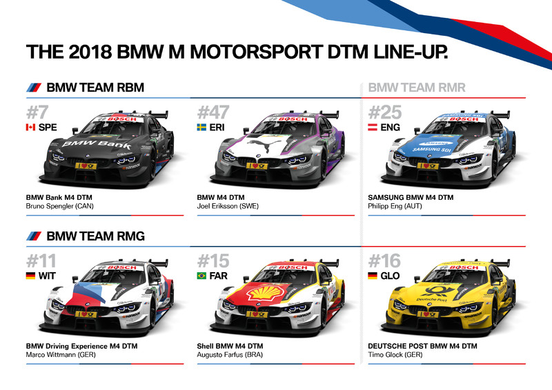 BMW率先公布2018DTM赛车彩绘设计，哪一辆最帅？